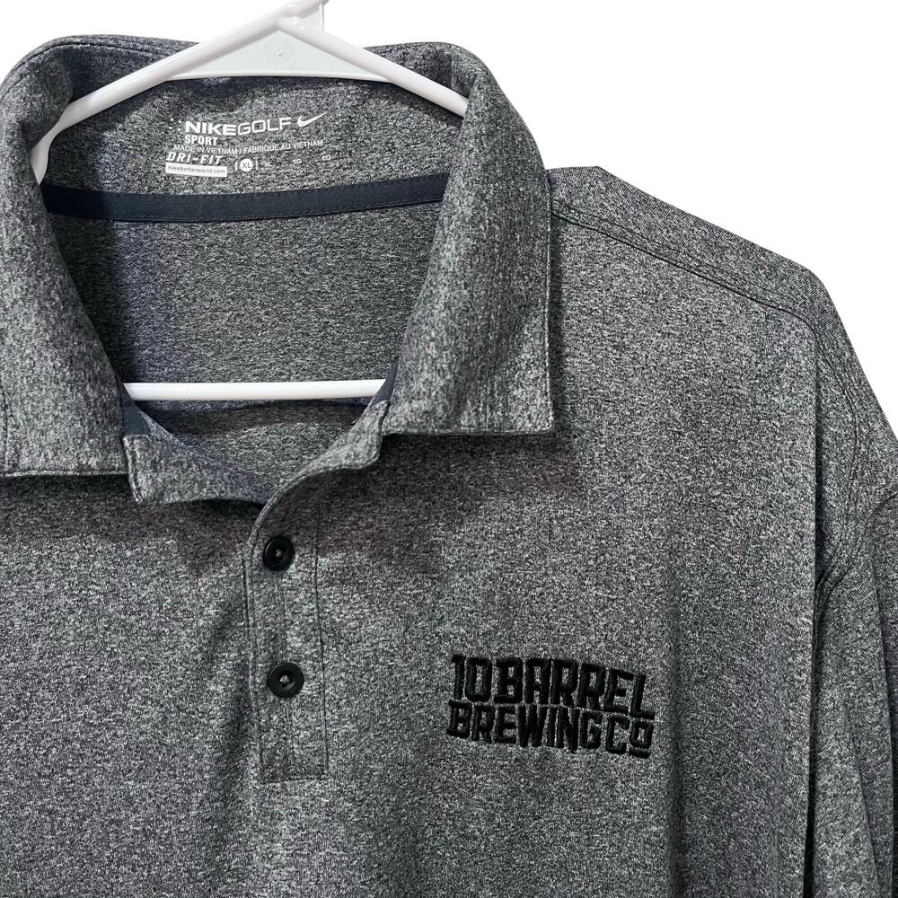 Nike Golf Dri-Fit Polo 10 Barrel Brewing Co Heather Gray XL - Picture 3 of 6